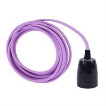 Lilac textile cable 3 m. w/black porcelain
