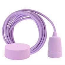Lilac textile cable 3 m. w/lilac Copenhagen lamp holder cover