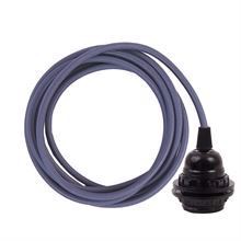 Deep purple textile cable 3 m. w/bakelite lamp holder w/rings