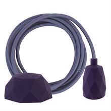 Deep purple textile cable 3 m. w/deep purple Facet lamp holder cover