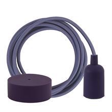 Deep purple textile cable 3 m. w/deep purple New lamp holder cover