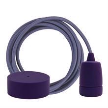 Deep purple textile cable 3 m. w/deep purple Copenhagen lamp holder cover