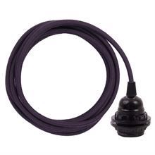 Dusty Deep purple textile cable 3 m. w/bakelite lamp holder w/rings