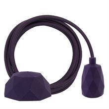 Dusty Deep purple textile cable 3 m. w/deep purple Facet lamp holder cover