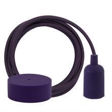 Dusty Deep purple textile cable 3 m. w/deep purple New lamp holder cover