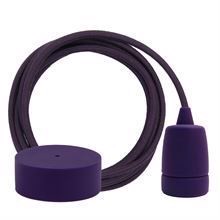 Dusty Deep purple textile cable 3 m. w/deep purple Copenhagen lamp holder cover