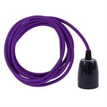 Purple textile cable 3 m. w/black porcelain