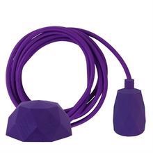Purple textile cable 3 m. w/purple Facet lamp holder cover