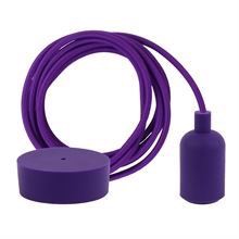 Purple textile cable 3 m. w/purple New lamp holder cover