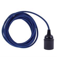 Dark blue textile cable 3 m. w/bakelite lamp holder