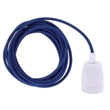 Dark blue textile cable 3 m. w/white porcelain