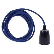 Dark blue textile cable 3 m. w/black porcelain