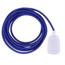 Coblot blue textile cable 3 m. w/white porcelain