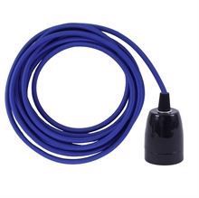 Cobalt blue textile cable 3 m. w/black porcelain