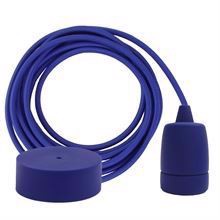 Cobalt blue textile cable 3 m. w/dark blue Copenhagen lamp holder cover