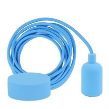 Clear blue textile cable 3 m. w/pale blue New lamp holder cover