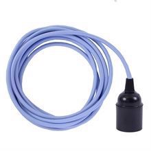 Pale blue textile cable 3 m. w/bakelite lamp holder