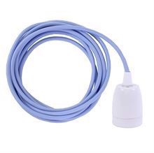 Pale blue textile cable 3 m. w/white porcelain