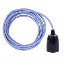 Pale blue textile cable 3 m. w/black porcelain