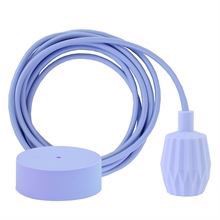 Pale blue textile cable 3 m. w/baby blue Plisse lamp holder cover