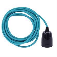 Turquoise textile cable 3 m. w/black porcelain