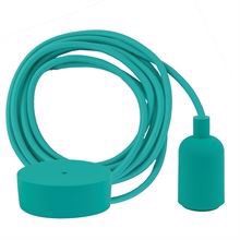 Turquoise textile cable 3 m. w/turquoise New lamp holder cover