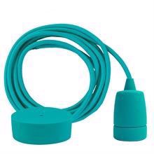 Turquoise textile cable 3 m. w/turquoise Copenhagen lamp holder cover