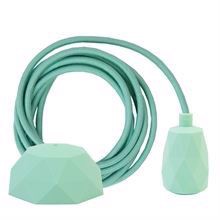 Dusty turquoise cable 3 m. w/pale turquoise Facet lamp holder cover