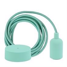 Dusty Pale turquoise textile cable 3 m. w/pale turquoise New lamp holder cover