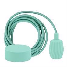 Dusty Pale turquoise textile cable 3 m. w/pale turquoise Plisse lamp holder cover