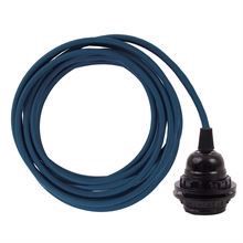 Petrol green textile cable 3 m. w/bakelite lamp holder w/rings