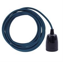 Petrol green textile cable 3 m. w/black porcelain
