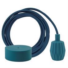 Petrol green textile cable 3 m. w/petrol Plisse lamp holder cover