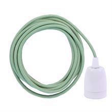 Dusty Apple green textile cable 3 m. w/white porcelain