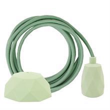 Dusty Applegreen cable 3 m. w/pale green Facet lamp holder cover