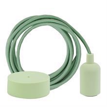 Dusty Apple green textile cable 3 m. w/pale green New lamp holder cover
