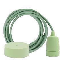 Dusty Apple green textile cable 3 m. w/pale green Copenhagen lamp holder cover