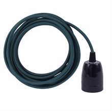 Bottle green textile cable 3 m. w/black porcelain