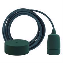 Dark green textile cable 3 m. w/dark green Copenhagen lamp holder cover