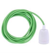 Lime green textile cable 3 m. w/white porcelain