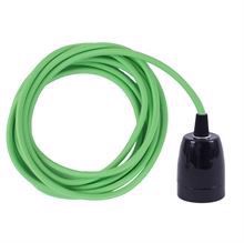 Lime green textile cable 3 m. w/black porcelain