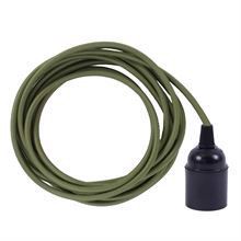 Army green textile cable 3 m. w/bakelite lamp holder