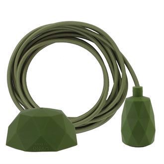 Dusty Army green textile cable 3 m. w/army green Facet lamp holder cover