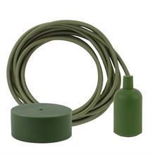 Army green textile cable 3 m. w/army green New lamp holder cover