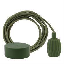 Army green textile cable 3 m. w/army green Plisse lamp holder cover