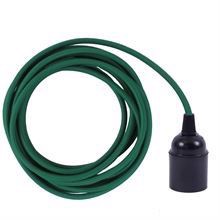 Dark green textile cable 3 m. w/bakelite lamp holder