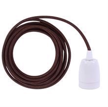 Brown textile cable 3 m. w/white porcelain