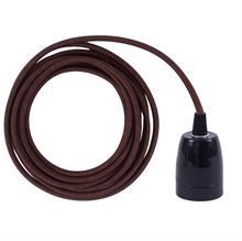 Brown textile cable 3 m. w/black porcelain