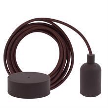 Brown textile cable 3 m. w/brown New lamp holder cover