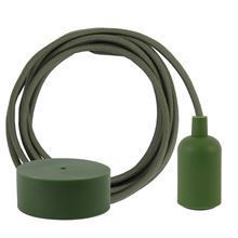 Dusty Army green textile cable 3 m. w/army green New lamp holder cover